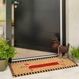 Kukoon Front Door Mat Christmas Décor Natural Coir Rug - Steven in Beige - Size: 45 cm x 120 cm - thumbnail 2