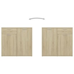 Berkfield Home Sideboard Sonoma Oak 160x36x75 cm Engineered Wood in Brown - Size: 160 x 36 x 75 cm - thumbnail 5