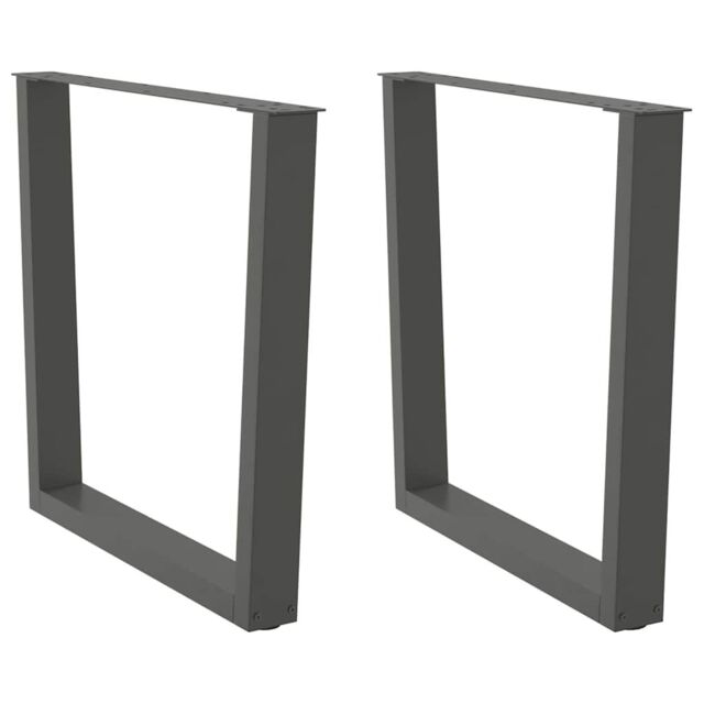 Berkfield Home Dining Table Legs V-Shape 2 pcs Anthracite 90x(72-73.3) cm Steel - image 1