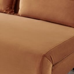 FurnitureboxUK Bobby Orange Velvet Double Folding Sofa Bed - thumbnail 6