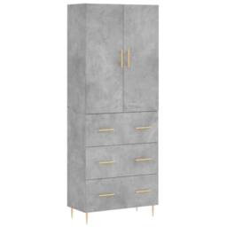 Berkfield Home Highboard Concrete Grey 69.5x34x180 cm Engineered Wood - thumbnail 3