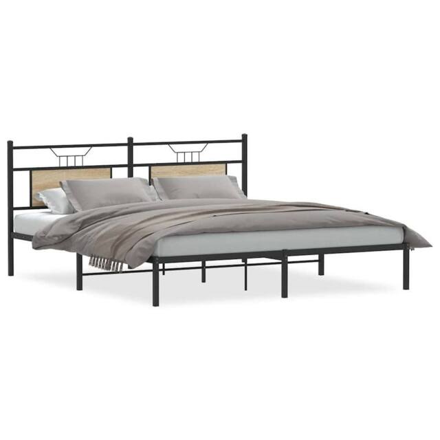 Berkfield Home Bed Frame without Mattress Sonoma Oak 160x200 cm Engineered Wood in Brown - image 1