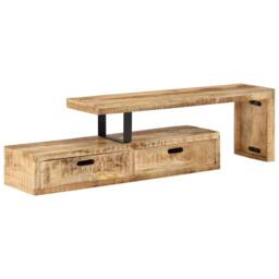 Berkfield Home TV Stand Solid Wood Mango in Brown - thumbnail 4