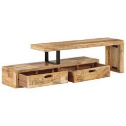 Berkfield Home TV Stand Solid Wood Mango in Brown - thumbnail 3