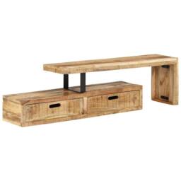 Berkfield Home TV Stand Solid Wood Mango in Brown - thumbnail 5