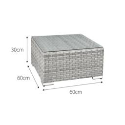 Oseasons Malta Rattan Coffee Table in Grey - thumbnail 2