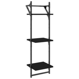 Berkfield Home 3-Tier Wall Shelves with Bars 2 pcs Black 30x25x100 cm - Size: 30 x 25 x 100 cm - thumbnail 4