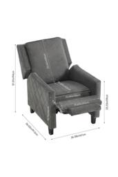 Living and Home Gray Fabric single sofa in Grey - thumbnail 4