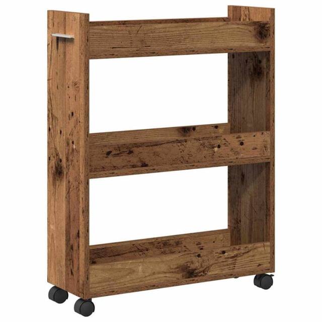 Berkfield Home Rolling Cabinet Old Wood 60x22x79 cm Engineered Wood in Brown - Size: 60 x 22 x 79 cm - image 1