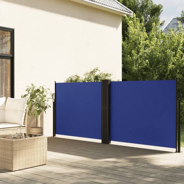 Berkfield Home Retractable Side Awning Blue 120x1200 cm - image 1