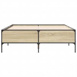 Berkfield Home Durable Bed Frame without Mattress Sonoma Oak 135x190 cm Double in Natural - thumbnail 4