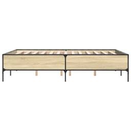 Berkfield Home Durable Bed Frame without Mattress Sonoma Oak 135x190 cm Double in Natural - thumbnail 5