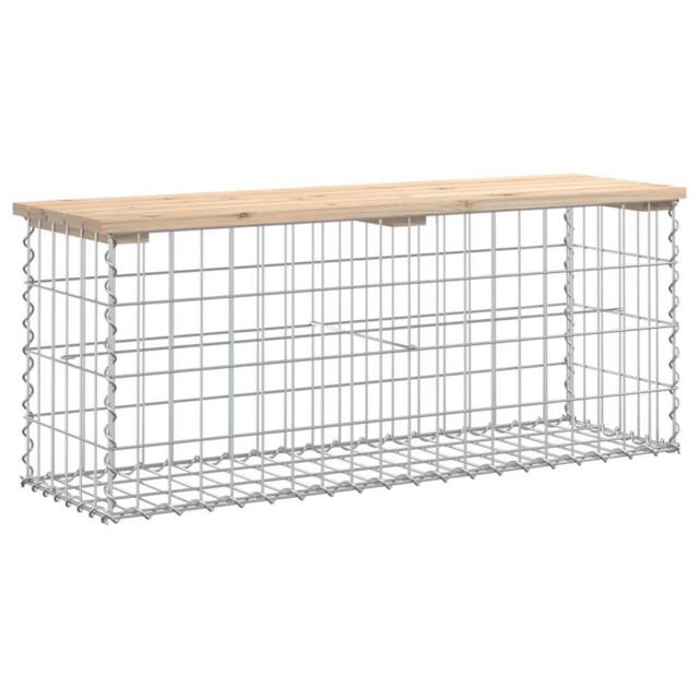 Berkfield Home Garden Bench Gabion Design 103x31.5x42 cm Solid Wood Pine in Brown - image 1