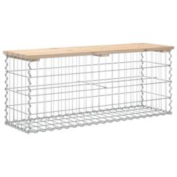 Berkfield Home Garden Bench Gabion Design 103x31.5x42 cm Solid Wood Pine in Brown - thumbnail 5