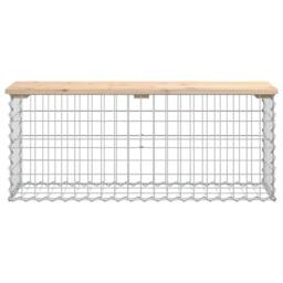 Berkfield Home Garden Bench Gabion Design 103x31.5x42 cm Solid Wood Pine in Brown - thumbnail 3