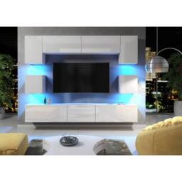 Creative Furniture Panorama Wall TV Unit - White with Gloss Doors - thumbnail 8