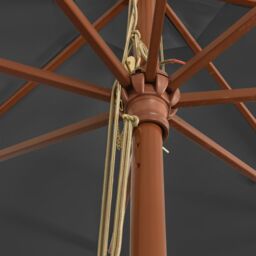 Berkfield Home Garden Parasol with Wooden Pole Anthracite 400x273 cm in Black - thumbnail 6