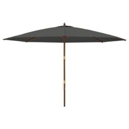 Berkfield Home Garden Parasol with Wooden Pole Anthracite 400x273 cm in Black - thumbnail 3