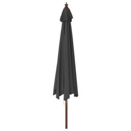 Berkfield Home Garden Parasol with Wooden Pole Anthracite 400x273 cm in Black - thumbnail 5