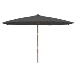 Berkfield Home Garden Parasol with Wooden Pole Anthracite 400x273 cm in Black - thumbnail 4