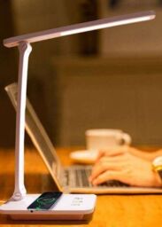 Nicoman White Desk Lamp with Wireless & USB Phone Charger - thumbnail 2