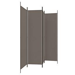 Berkfield Home 4-Panel Room Divider Anthracite 200x220 cm Fabric in Black - thumbnail 4