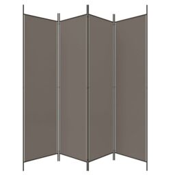 Berkfield Home 4-Panel Room Divider Anthracite 200x220 cm Fabric in Black - thumbnail 5