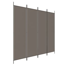 Berkfield Home 4-Panel Room Divider Anthracite 200x220 cm Fabric in Black - thumbnail 2
