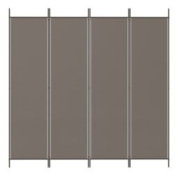 Berkfield Home 4-Panel Room Divider Anthracite 200x220 cm Fabric in Black - thumbnail 3