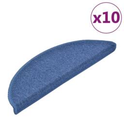 Berkfield Home Stair Mats 10 pcs 56x17x3 cm Blue - Size: Medium - thumbnail 2