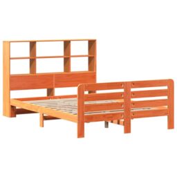 Berkfield Home Bed Frame without Mattress Wax Brown 140x200 cm Solid Wood Pine - thumbnail 3