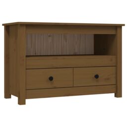 Berkfield Home TV Cabinet Honey Brown 79x35x52 cm Solid Wood Pine - Size: 79 x 35 x 52 cm - thumbnail 2