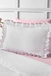Catherine Lansfield 'So Soft Mono Frill' Duvet Cover Set in Pink - Size: King - thumbnail 2