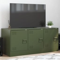 Berkfield Home TV Cabinet Olive Green 99x39x44 cm Steel - Size: 99 x 39 x 44 cm