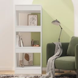Berkfield Home Book Cabinet/Room Divider White 40x30x103 cm Engineered Wood - Size: 40 x 30 x 103 cm - thumbnail 3