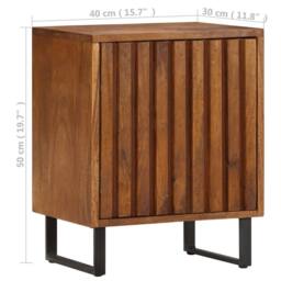 Berkfield Home Dense Bedside Cabinet 40x30x50 cm Solid Mango Wood in Brown - Size: 40 x 30 x 50 cm - thumbnail 7