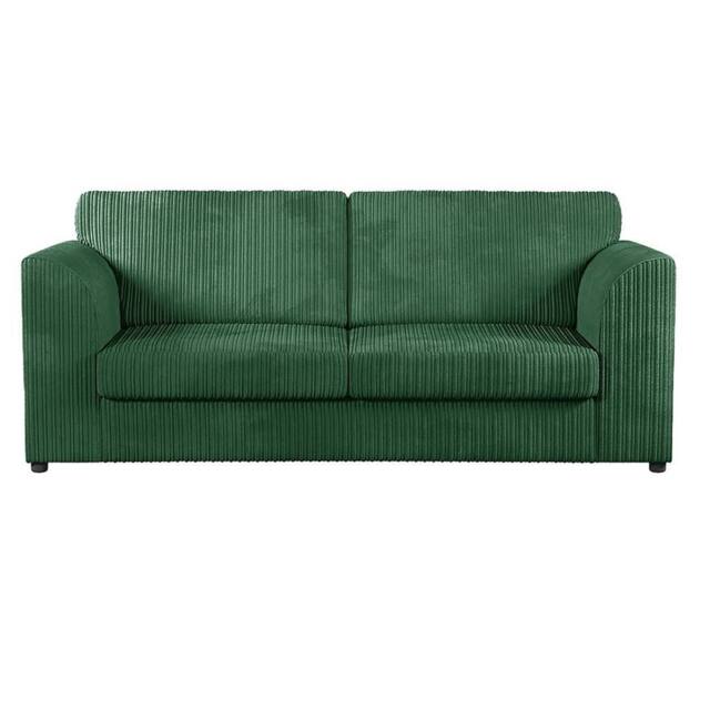 Furniture 786 Hannah Jumbo Cord Full Back 3 Seater Sofa in Green - image 1