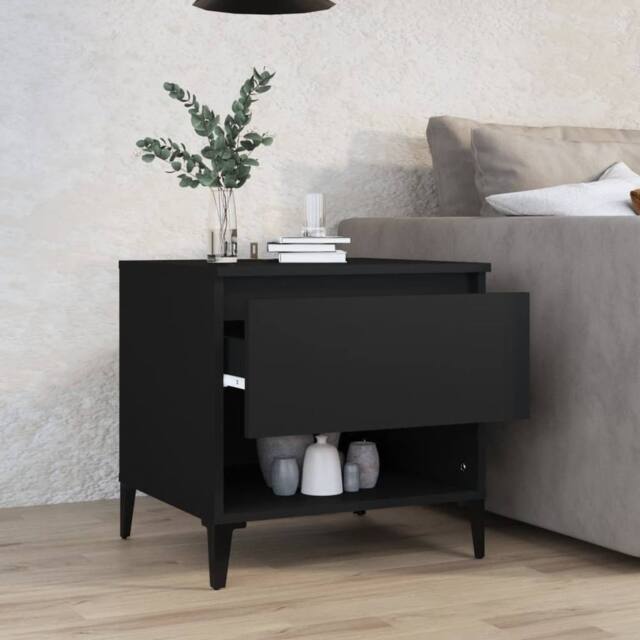 Berkfield Home Side Table Black 50x46x50 cm Engineered Wood - Size: 50 x 46 x 50 cm - image 1