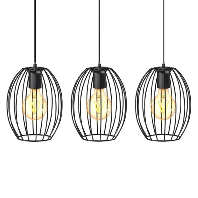 B.K.Licht Black 3xE27 60W Requires Bulb Pendant Light - image 1