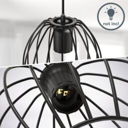 B.K.Licht Black 3xE27 60W Requires Bulb Pendant Light - thumbnail 3