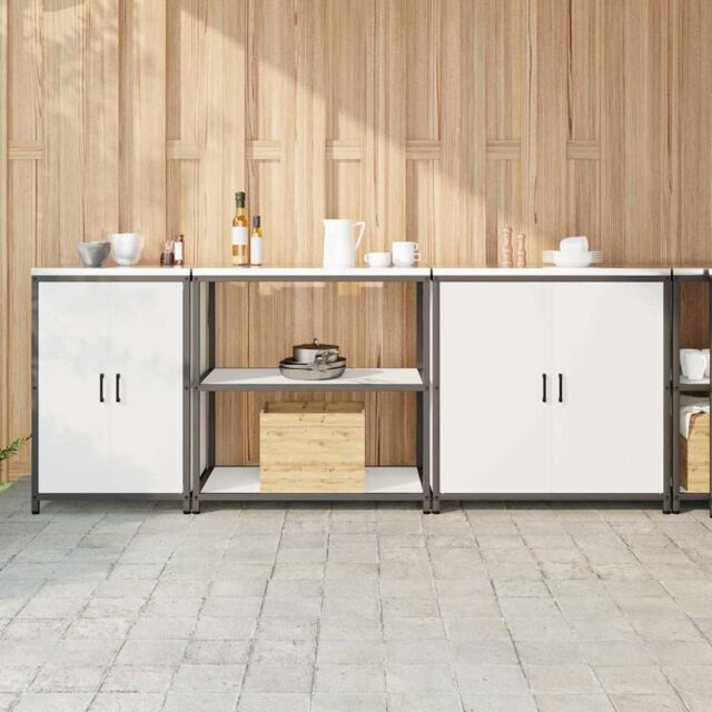 Berkfield Home with Shelf Other with Storage with Door 3 pcs White Cold-rolled steel - image 1