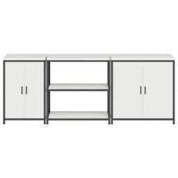 Berkfield Home with Shelf Other with Storage with Door 3 pcs White Cold-rolled steel - thumbnail 9