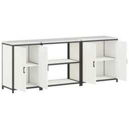 Berkfield Home with Shelf Other with Storage with Door 3 pcs White Cold-rolled steel - thumbnail 8