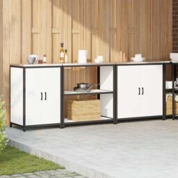 Berkfield Home with Shelf Other with Storage with Door 3 pcs White Cold-rolled steel - thumbnail 4
