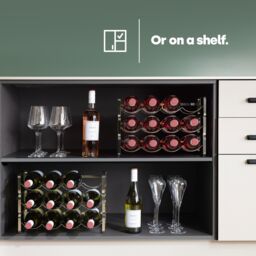LIVIVO Elegant Stackable Wine Shelf Rack - Set of 2 Silver in Gold - thumbnail 5