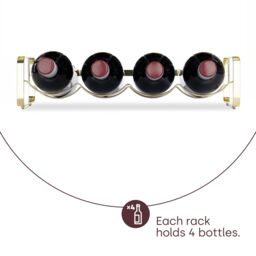 LIVIVO Elegant Stackable Wine Shelf Rack - Set of 2 Silver in Gold - thumbnail 3