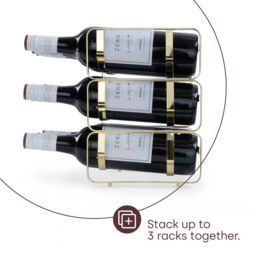 LIVIVO Elegant Stackable Wine Shelf Rack - Set of 2 Silver in Gold - thumbnail 8
