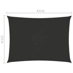 Berkfield Home Sunshade Sail Oxford Fabric Rectangular 2.5x4.5 m Anthracite in Black - thumbnail 6