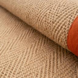 Kukoon Natural Golden Beige Jute Micro Woven Herringbone Pattern Cotton Border Area Rug in Terracotta - Size: 80 cm x 150 cm - thumbnail 6
