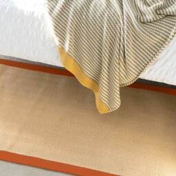 Kukoon Natural Golden Beige Jute Micro Woven Herringbone Pattern Cotton Border Area Rug in Terracotta - Size: 80 cm x 150 cm - thumbnail 4